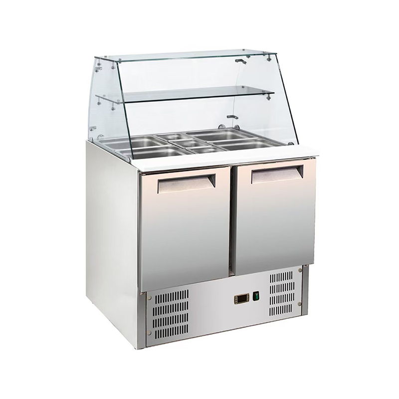 During the installation of the refrigerated salad bar glass top, was compatibility and ease of integration with the existing refrigeration equipment considered?